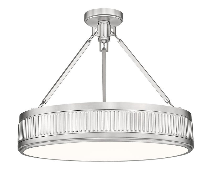 Quinn 3 Light 22" Semi Flush Mount in Satin Nickel