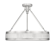 Quinn 3 Light 22" Semi Flush Mount in Satin Nickel