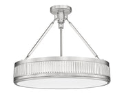 Quinn 3 Light 22" Semi Flush Mount in Satin Nickel