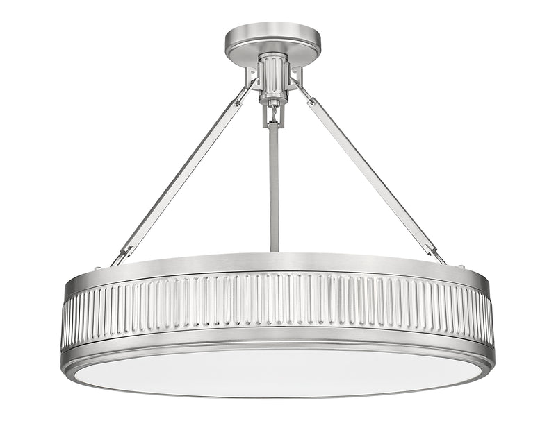 Quinn 3 Light 22" Semi Flush Mount in Satin Nickel