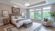 Quinn 3 Light 22" Semi Flush Mount in Satin Nickel in a room setting