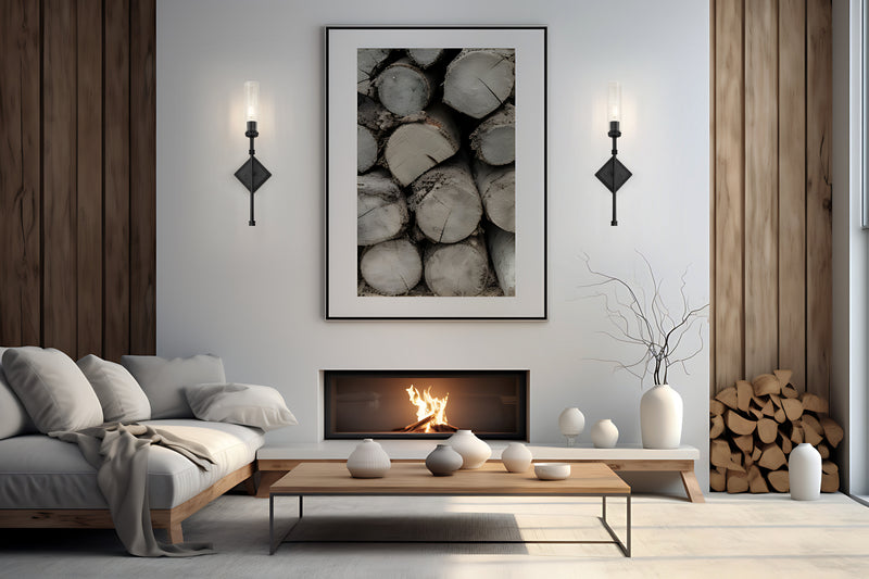 Esme 1 Light 6.75" Wall Sconce in Matte Black in a room setting