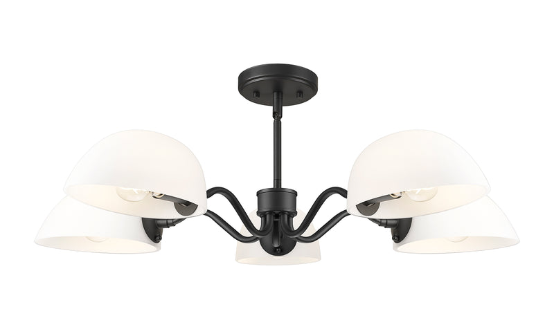 Breton 5 Light 33" Chandelier in Matte Black