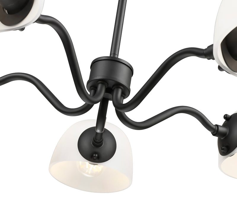 Breton 5 Light 33" Chandelier in Matte Black