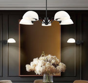 Breton 5 Light 33" Chandelier in Matte Black in a room setting