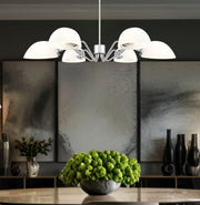 Breton 6 Light 39" Chandelier in Brushed Nickel in a room setting