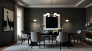 Breton 6 Light 39" Chandelier in Matte Black in a room setting