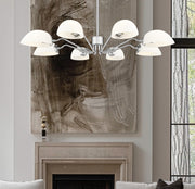 Breton 8 Light 46" Chandelier in Brushed Nickel in a room setting