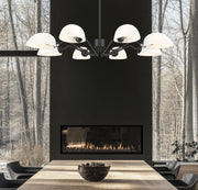 Breton 8 Light 46" Chandelier in Matte Black in a room setting
