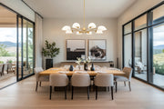 Breton 8 Light 46" Chandelier in Modern Gold in a room setting