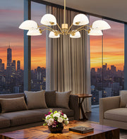 Breton 8 Light 46" Chandelier in Modern Gold in a room setting