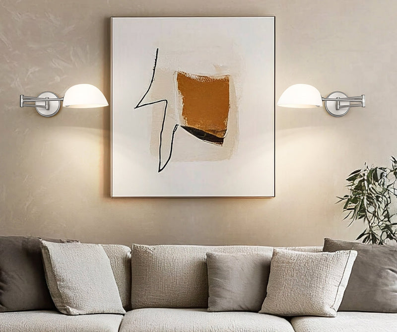 Breton 1 Light 28" Wall Sconce in Brushed Nickel in a room setting