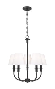 Tova 5 Light 22.5" Chandelier in Matte Black