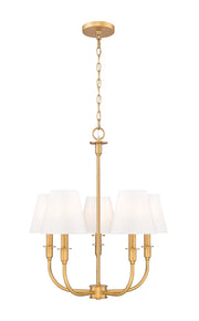 Tova 5 Light 22.5" Chandelier in Rubbed Brass
