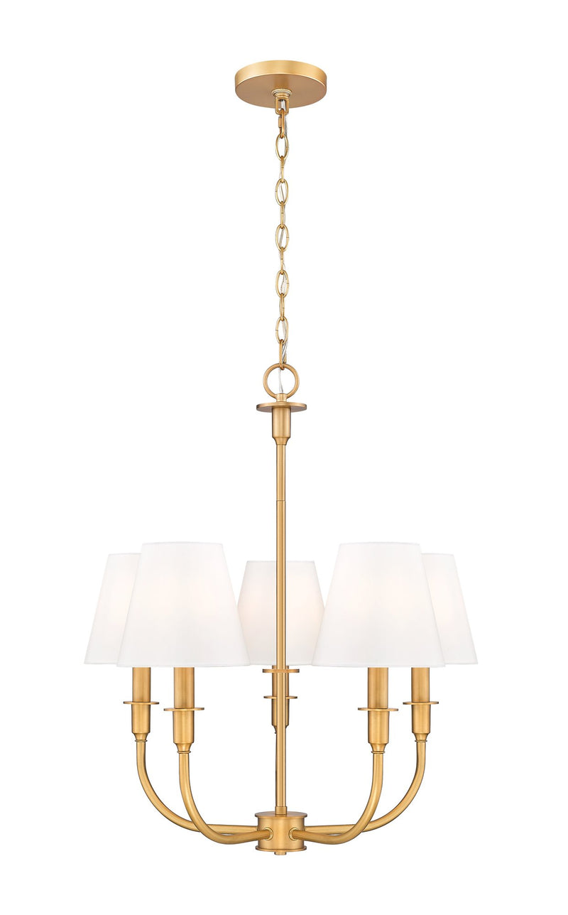 Tova 5 Light 22.5" Chandelier in Rubbed Brass