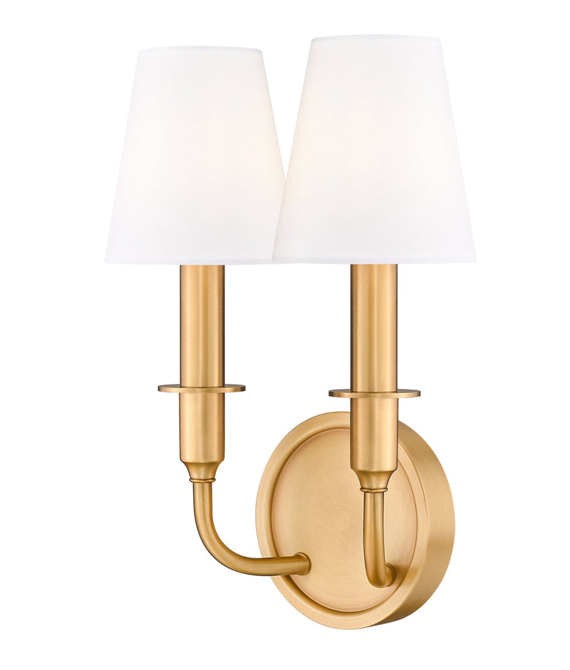 Tova 2 Light 9.25" Wall Sconce in Rubbed Brass