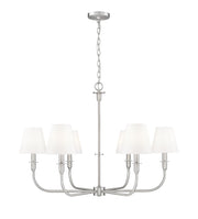 Tova 6 Light 36.5" Chandelier in Brushed Nickel