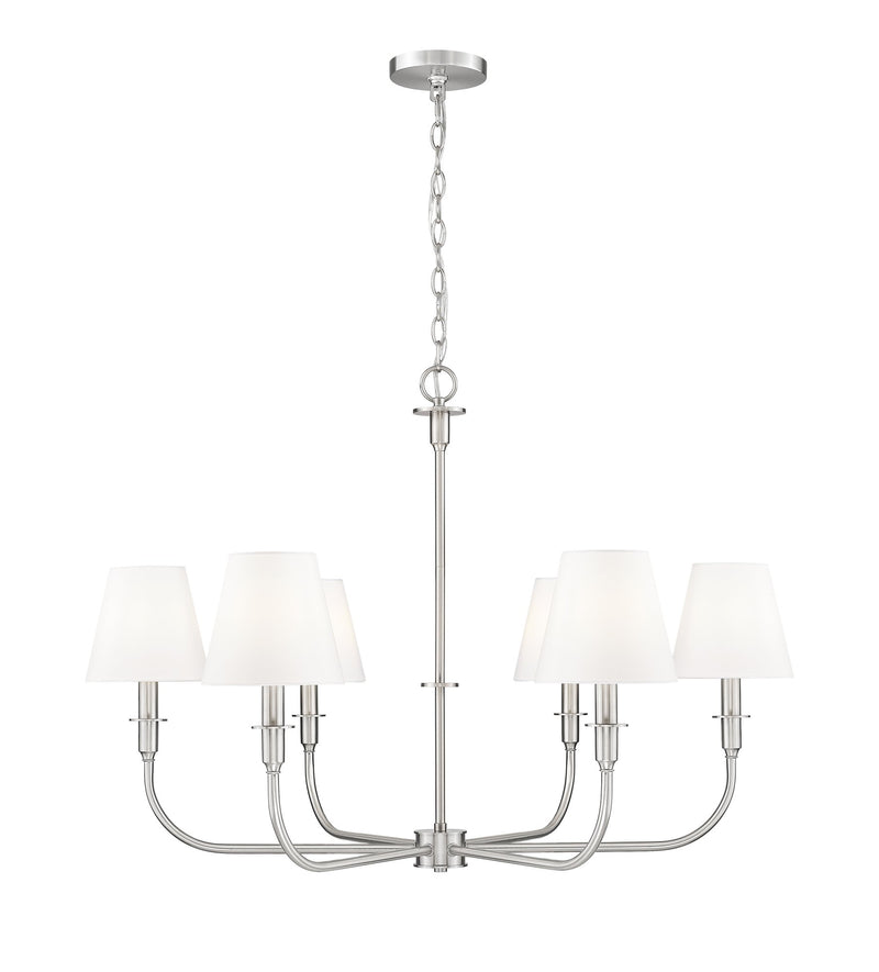 Tova 6 Light 36.5" Chandelier in Brushed Nickel
