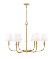 Tova 6 Light 36.5" Chandelier in Rubbed Brass