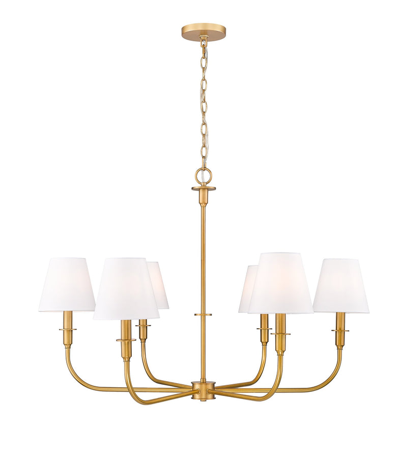 Tova 6 Light 36.5" Chandelier in Rubbed Brass