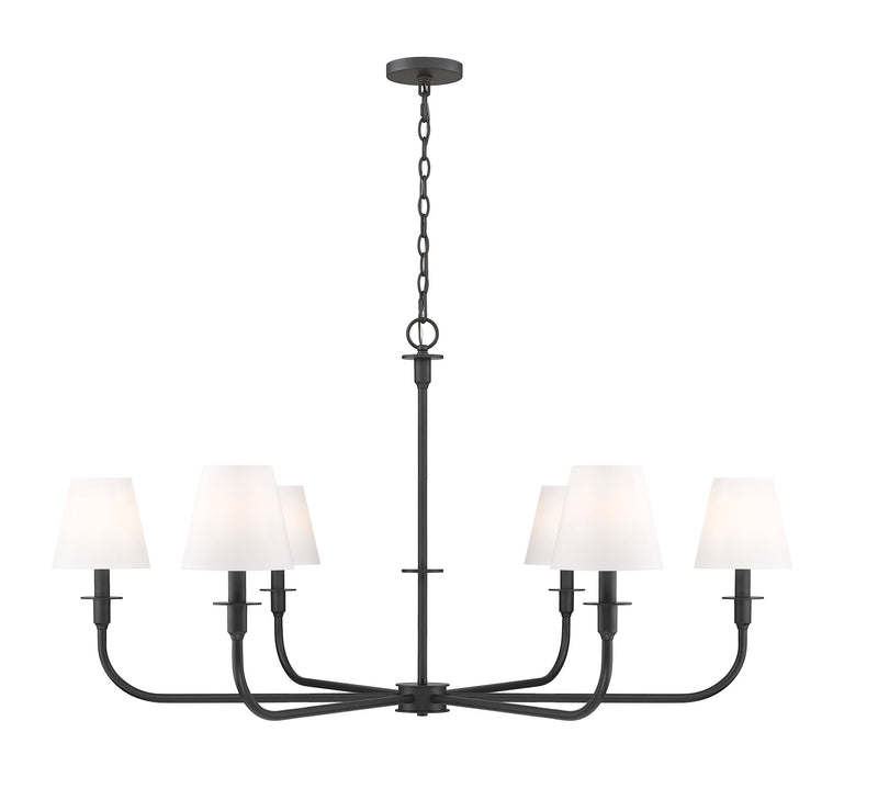 Tova 6 Light 48.75" Chandelier in Matte Black