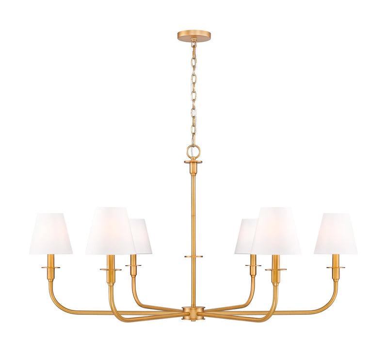 Tova 6 Light 48.75" Chandelier in Rubbed Brass