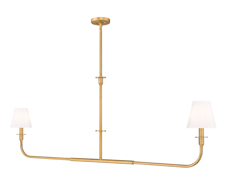 Tova 2 Light 63.75" Linear Chandelier in Rubbed Brass
