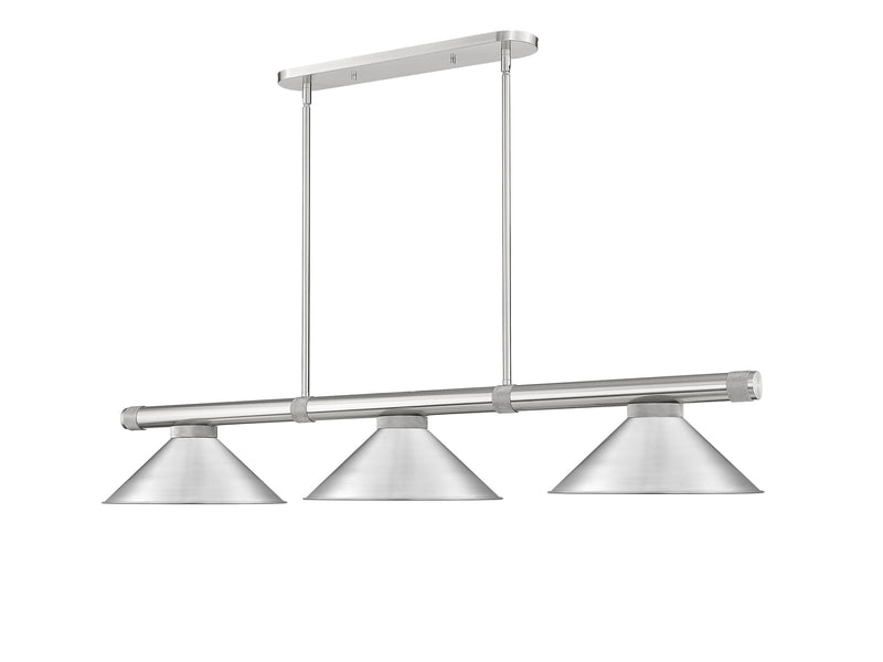 Vanguard 3 Light Billiard in Brushed Nickel
