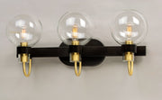 Bauhaus 3 Light Bath Vanity Light in Bronze / Satin Brass