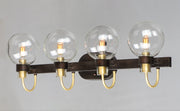 Bauhaus 4 Light Bath Vanity Light in Bronze / Satin Brass