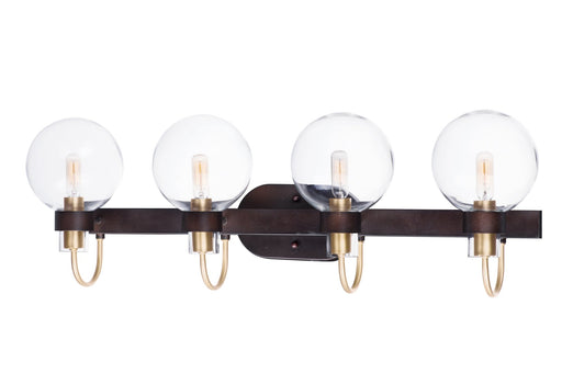 Bauhaus 4 Light Bath Vanity Light in Bronze / Satin Brass