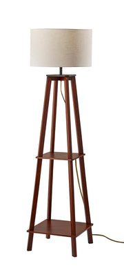Kirby Shelf Floor Lamp in Walnut Wood