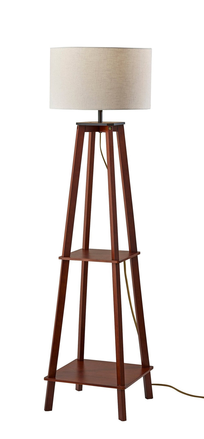 Kirby Shelf Floor Lamp in Walnut Wood