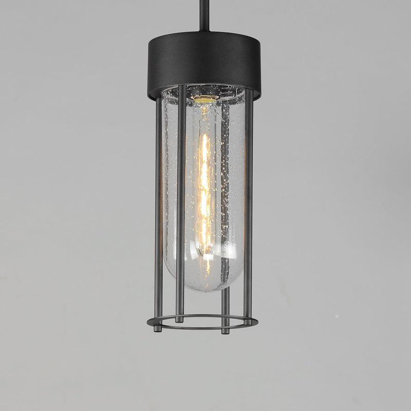 Millennial 1 Light Outdoor Pendant in Black