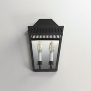 Oxford 14" 2 Light Outdoor Wall Sconce in Black
