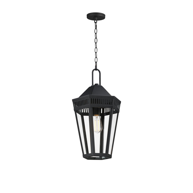 Oxford 1 Light Outdoor Pendant in Black