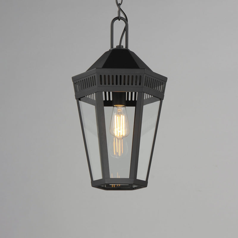 Oxford 1 Light Outdoor Pendant in Black