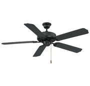 Traditional 52" Wet-Rated Outdoor Ceiling Fan in Matte Black
