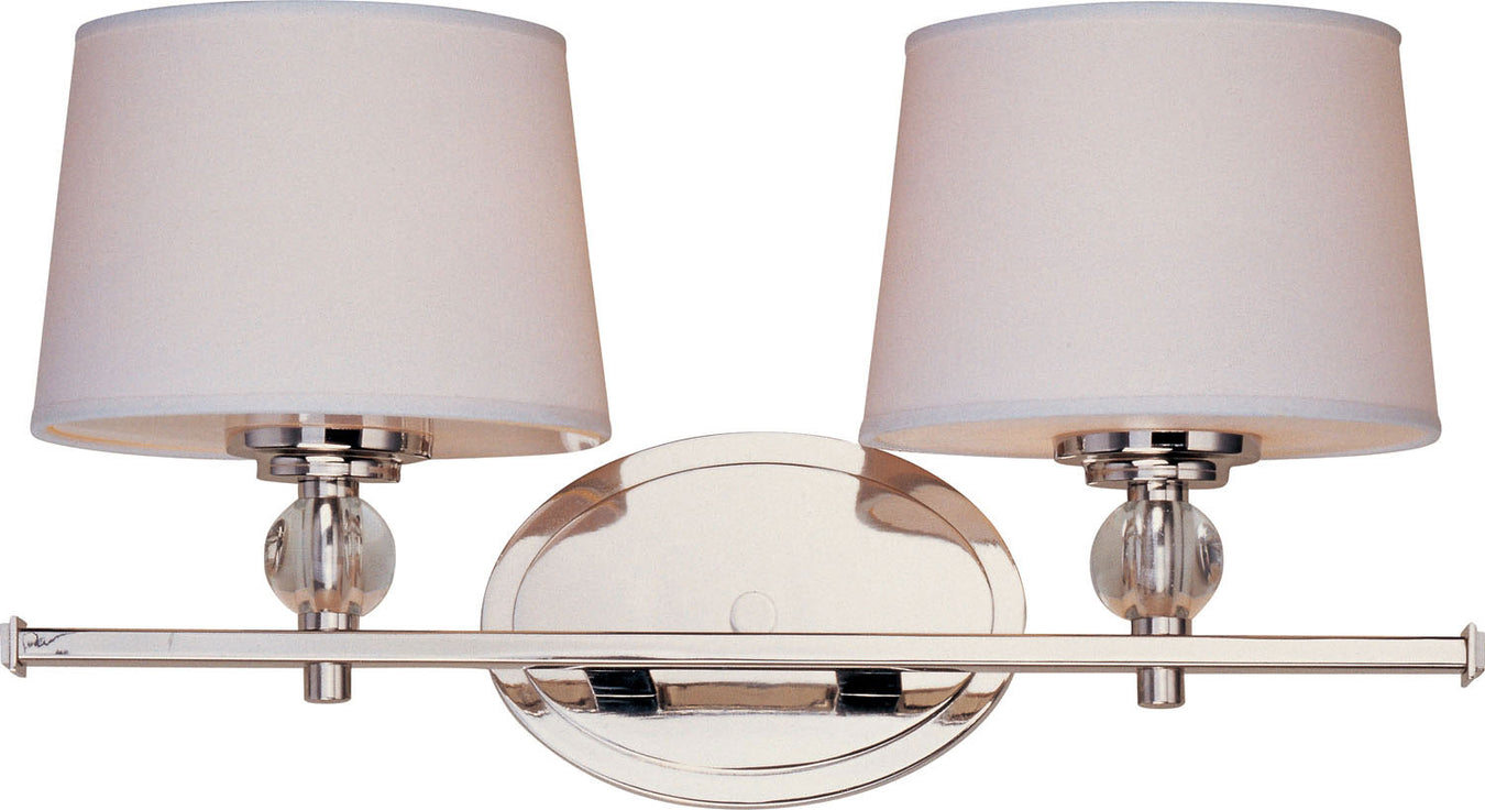 Rondo Two Light Bath Vanity in Polished Nickel