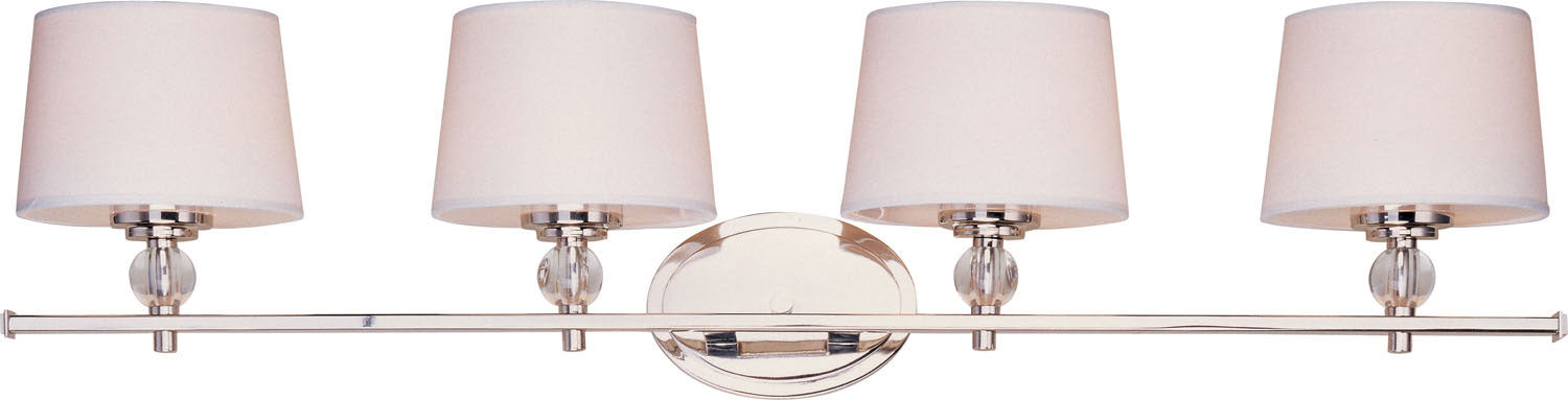 Rondo Four Light Bath Vanity in Polished Nickel