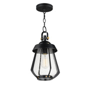 Mariner 1 Light Medium Outdoor Pendant in Black / Antique Brass