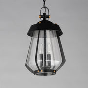 Mariner 2 Light Large Outdoor Pendant in Black / Antique Brass
