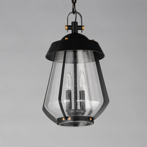 Mariner 2 Light Large Outdoor Pendant in Black / Antique Brass