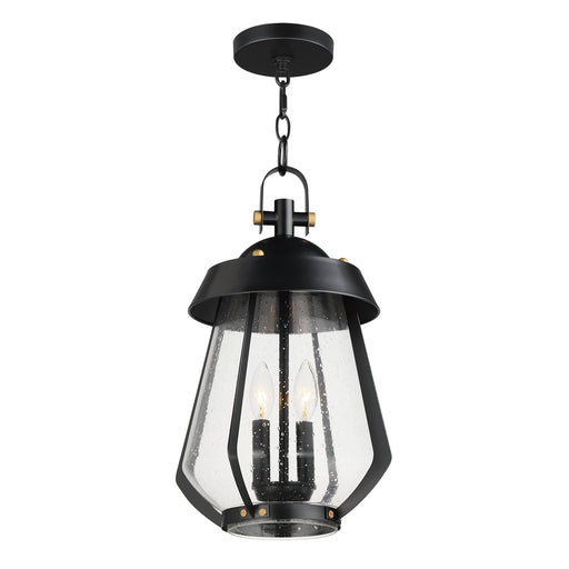 Mariner 2 Light Large Outdoor Pendant in Black / Antique Brass