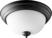 13" Satin Opal Ceiling Mount in Textured Black