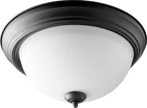 15" Satin Opal Ceiling Mount in Textured Black