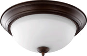 15" Satin Opal Ceiling Mount in Oiled Bronze