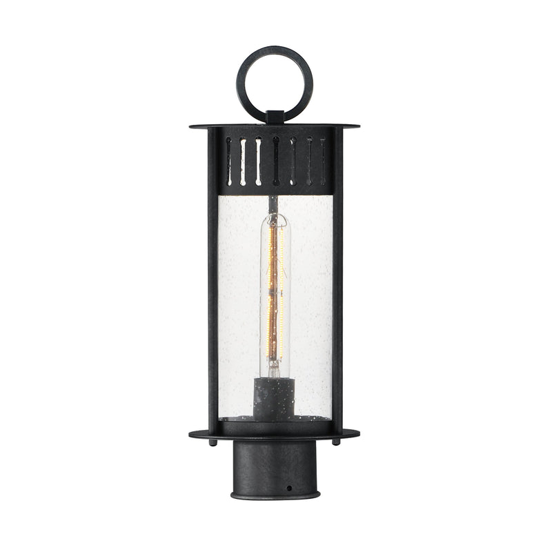 Windsor 1 Light Outdoor Post Lantern in Black Patina