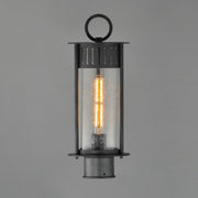 Windsor 1 Light Outdoor Post Lantern in Black Patina