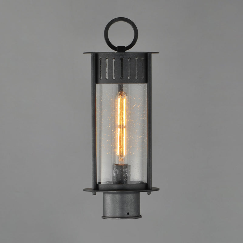 Windsor 1 Light Outdoor Post Lantern in Black Patina